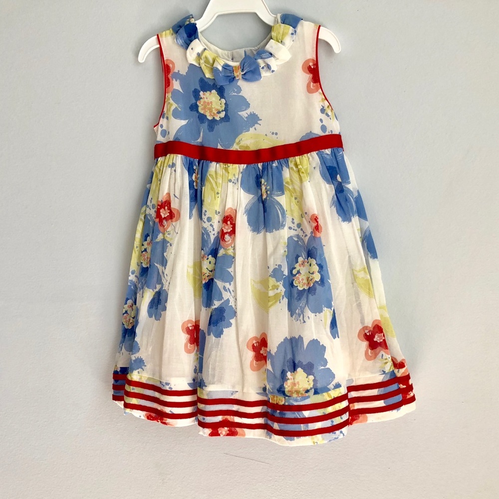 Marks & Spencer 12-18m red/white/blue floral dress
